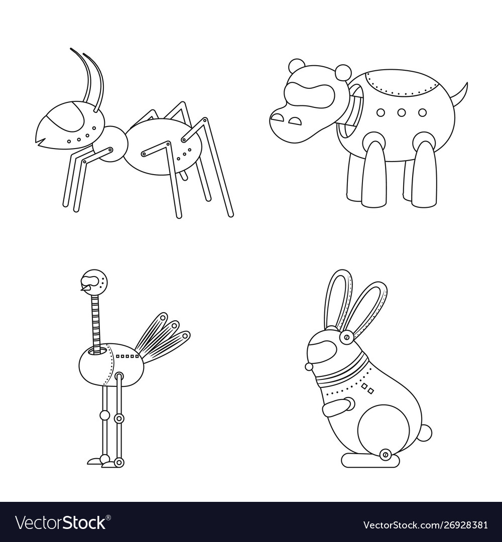 Design toy and automation symbol set vector image Design toy and automation symbol set
