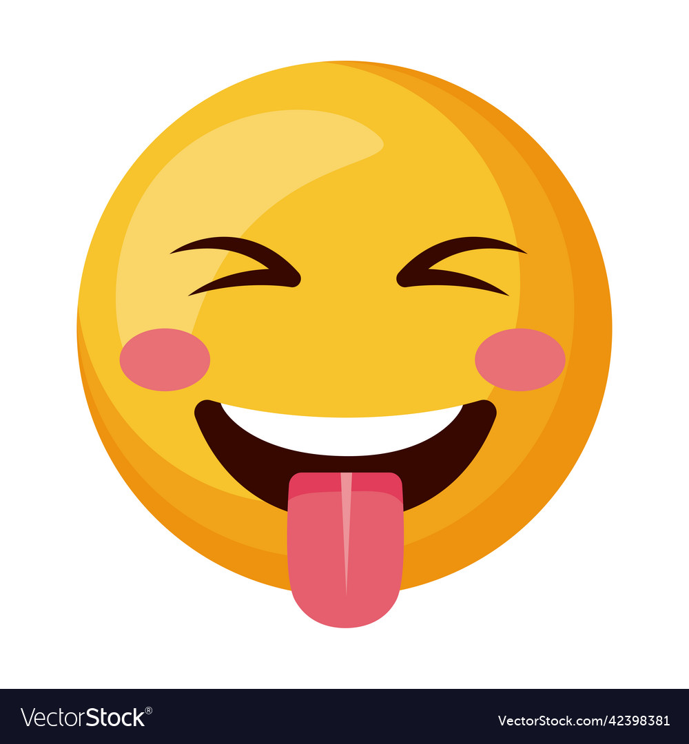 Emoji face with tongue out Royalty Free Vector Image