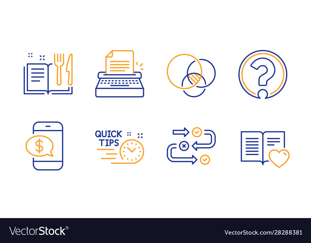 Euler diagram typewriter and survey progress vector image Euler diagram typewriter and survey progress
