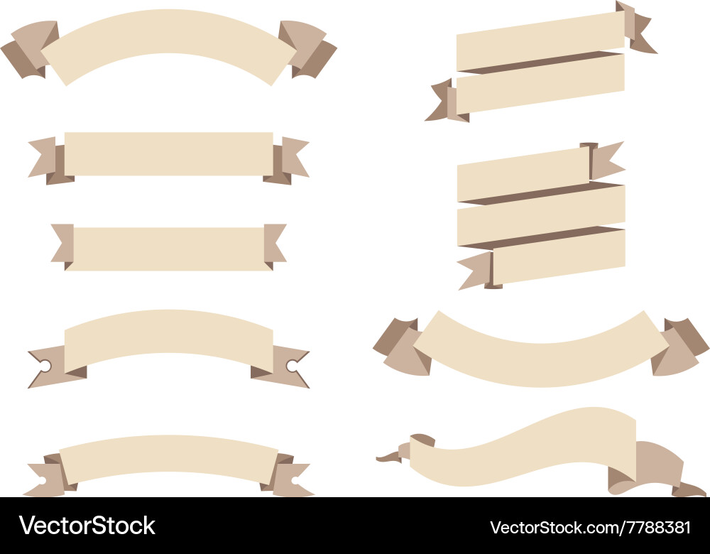 Flat ribbons set Royalty Free Vector Image - VectorStock