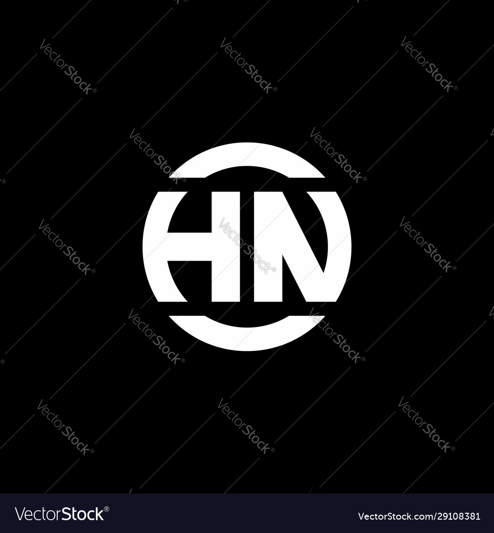 Hn logo monogram isolated on circle element