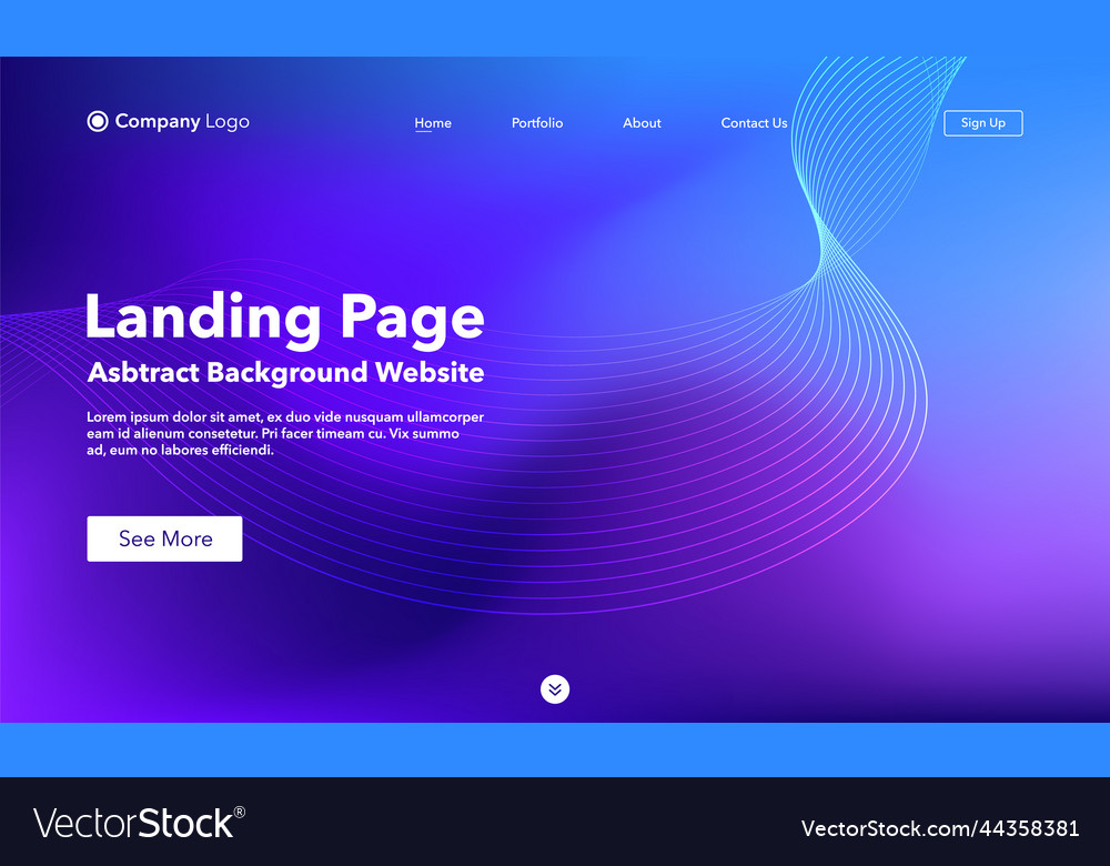 Landing page abstract background website template vector image Landing page abstract background website template