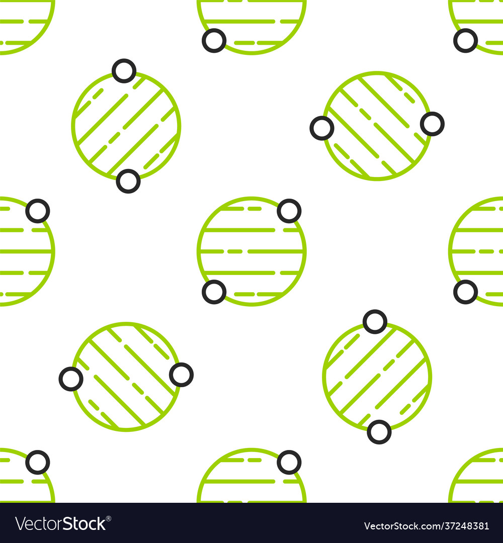 Line planet icon isolated seamless pattern