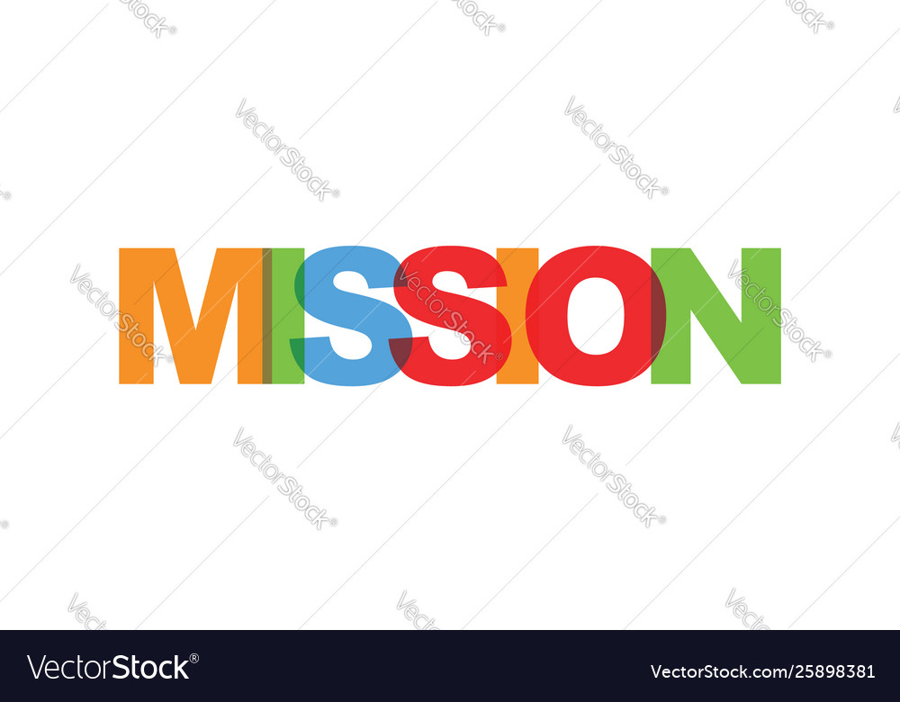 Mission business card text modern lettering Vector Image