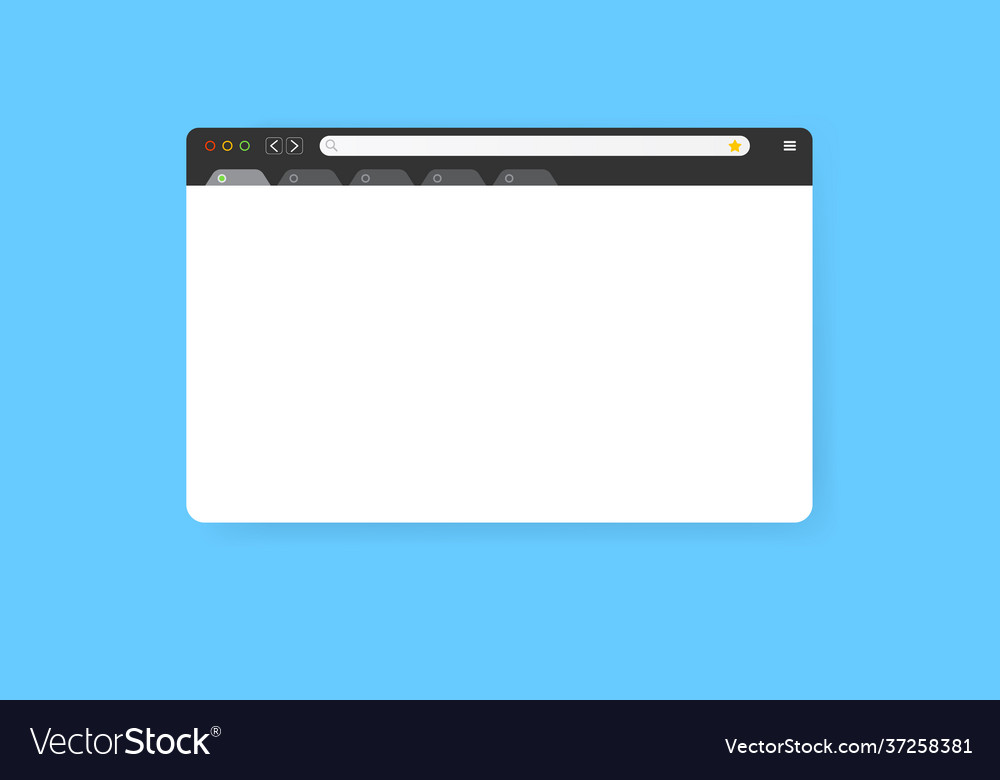 Modern web browser window design isolated on blue vector image Modern web browser window design isolated on blue