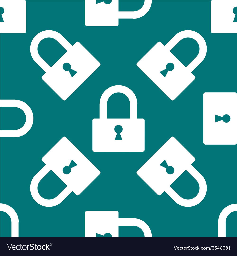 Padlock web icon flat design seamless pattern