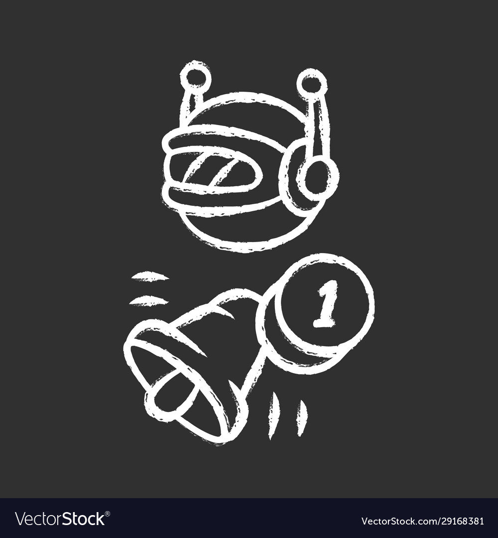 Proactive bot chalk icon sending messages vector image Proactive bot chalk icon sending messages