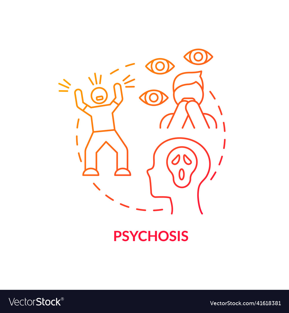 Psychosis red gradient concept icon Royalty Free Vector