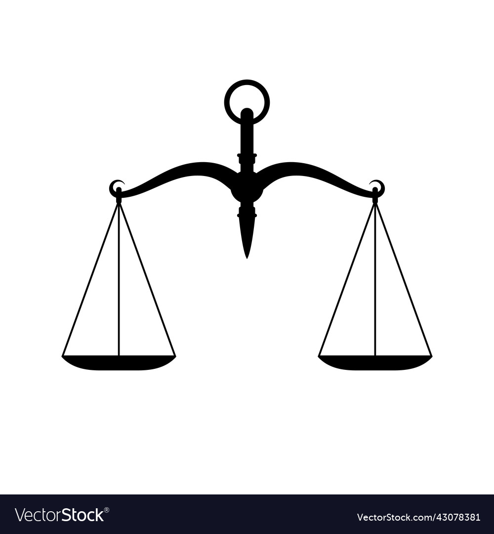 Scales justice icon silhouette of court Royalty Free Vector