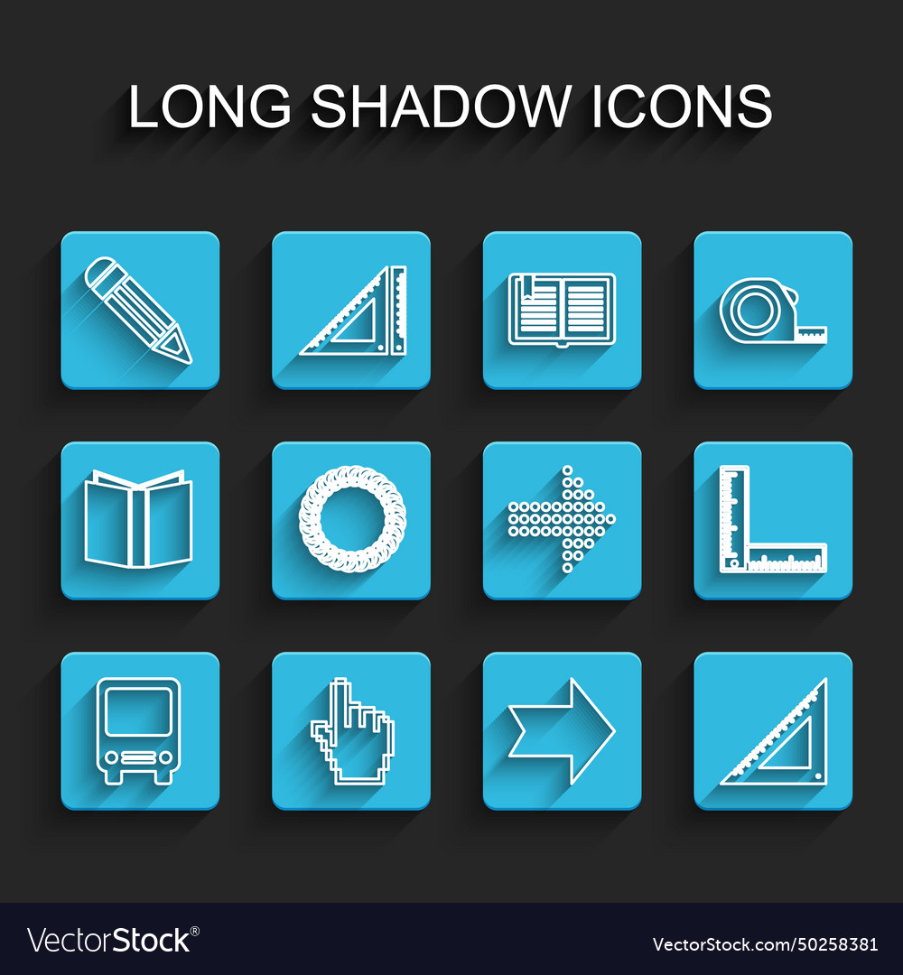 Set line bus pixel hand cursor pencil arrow vector image Set line bus pixel hand cursor pencil arrow
