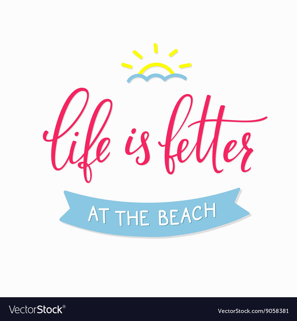 Summer beach lettering typography Royalty Free Vector Image