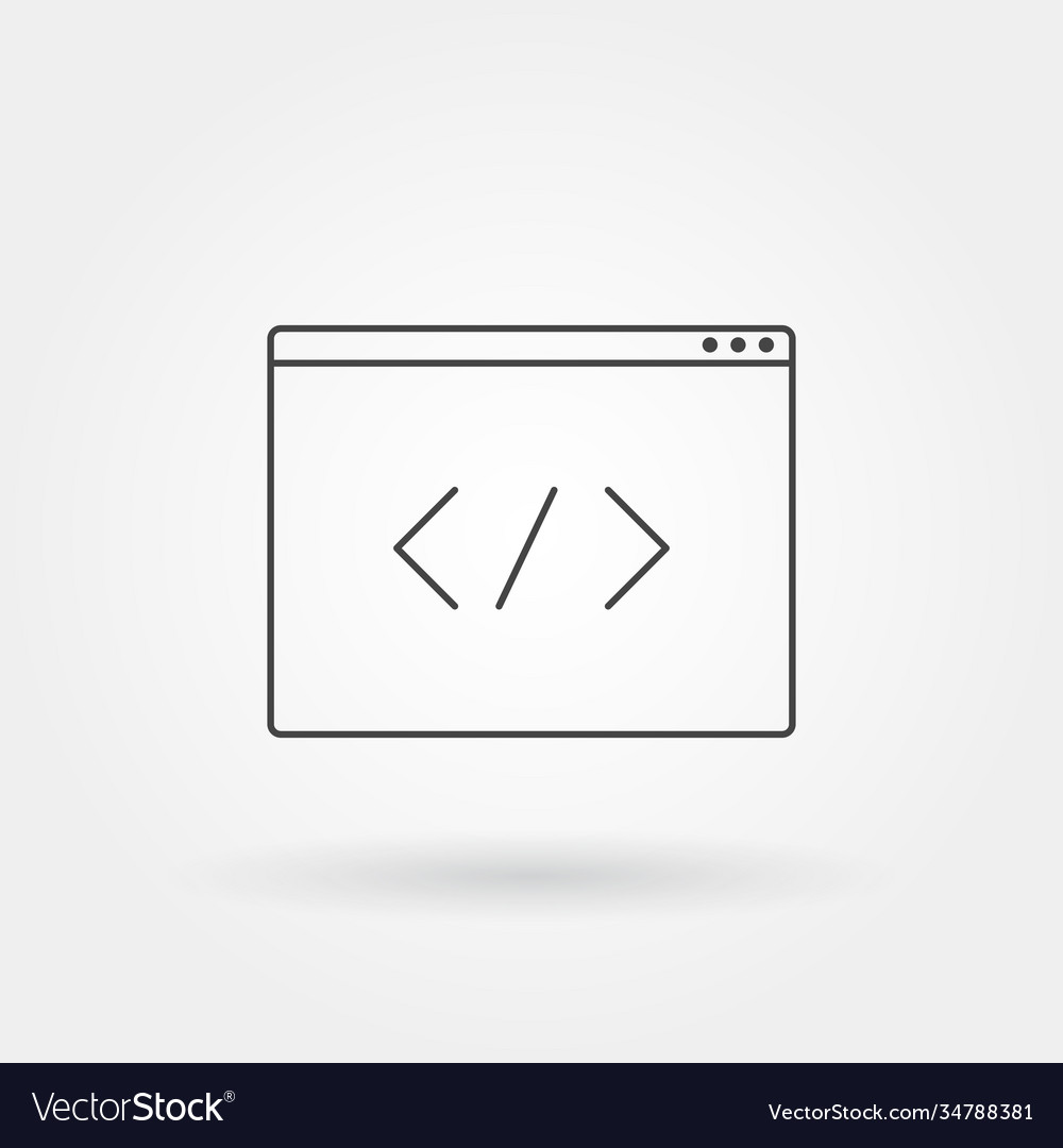 Tag code icon single isolated with modern line vector image Tag code icon single isolated with modern line
