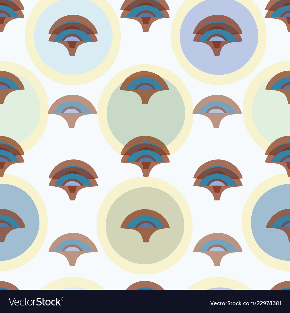 White pattern with tree and circle vector image White pattern with tree and circle