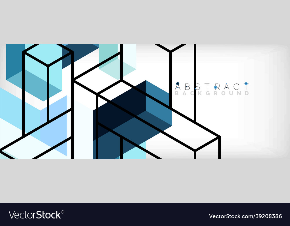 Abstract background 3d cubes cubic elements vector image Abstract background 3d cubes cubic elements