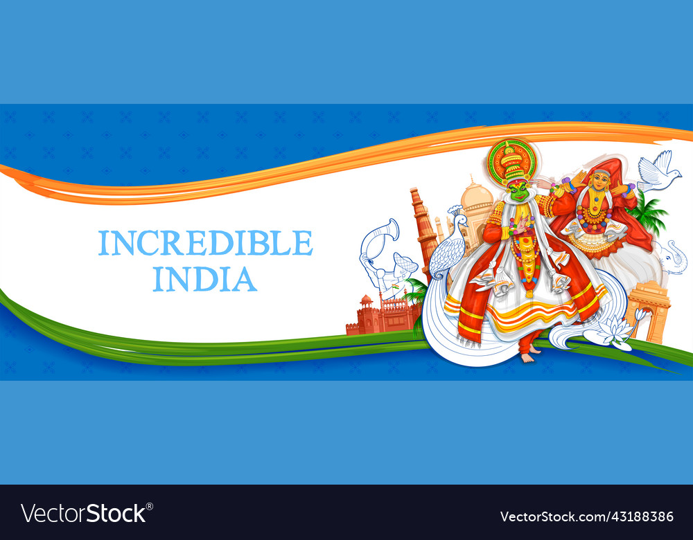 Abstract tricolor banner with indian flag for 15th