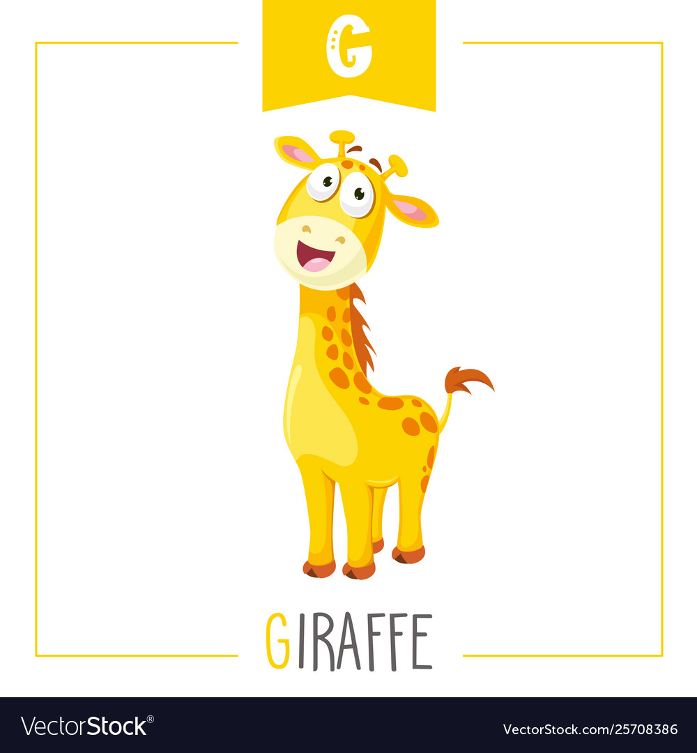 Alphabet letter g and giraffe Royalty Free Vector Image
