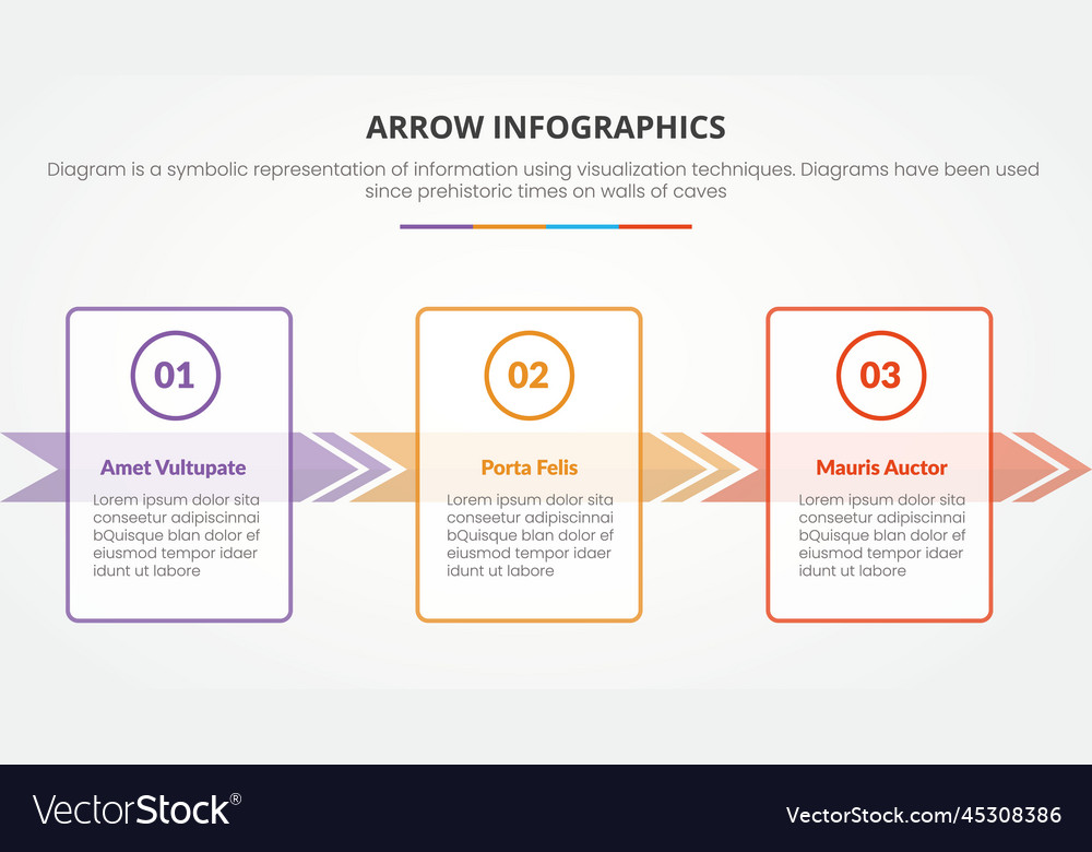Arrow Shape Infographic - 3 Point List