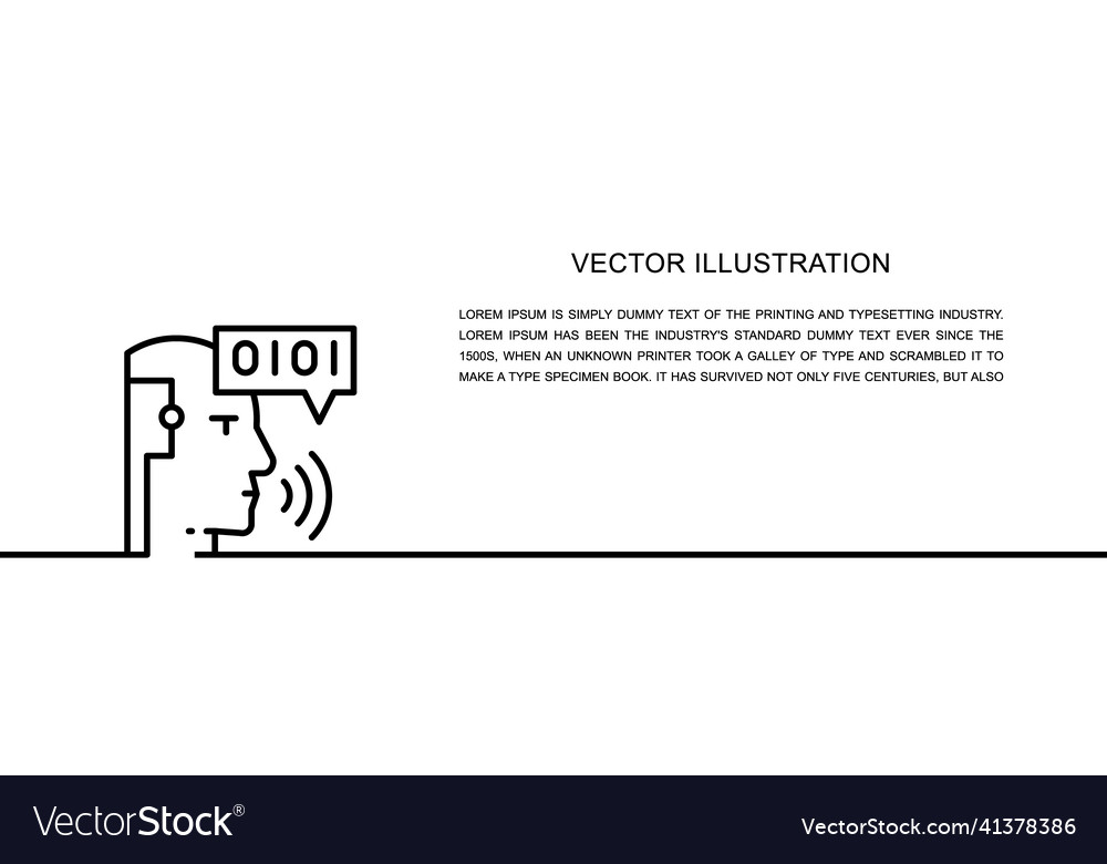 Artificial intelligence robot with sound waves vector image Artificial intelligence robot with sound waves