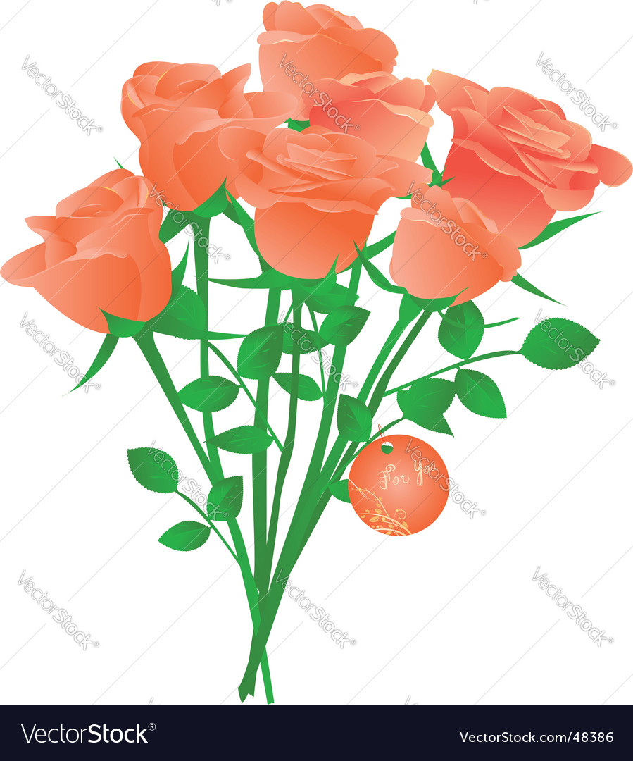 Bouquet von Orange Teerosen