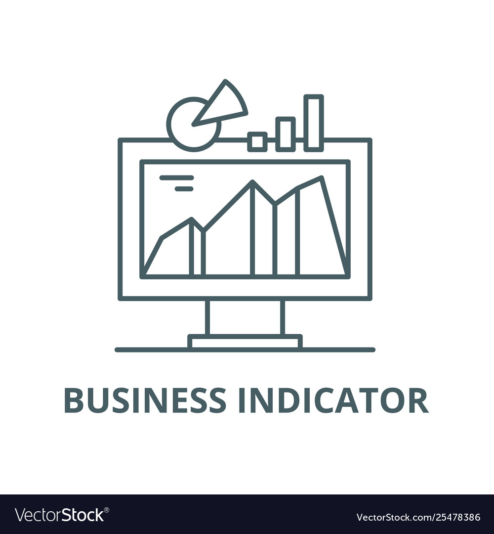 Business indicator system line icon linear Vector Image