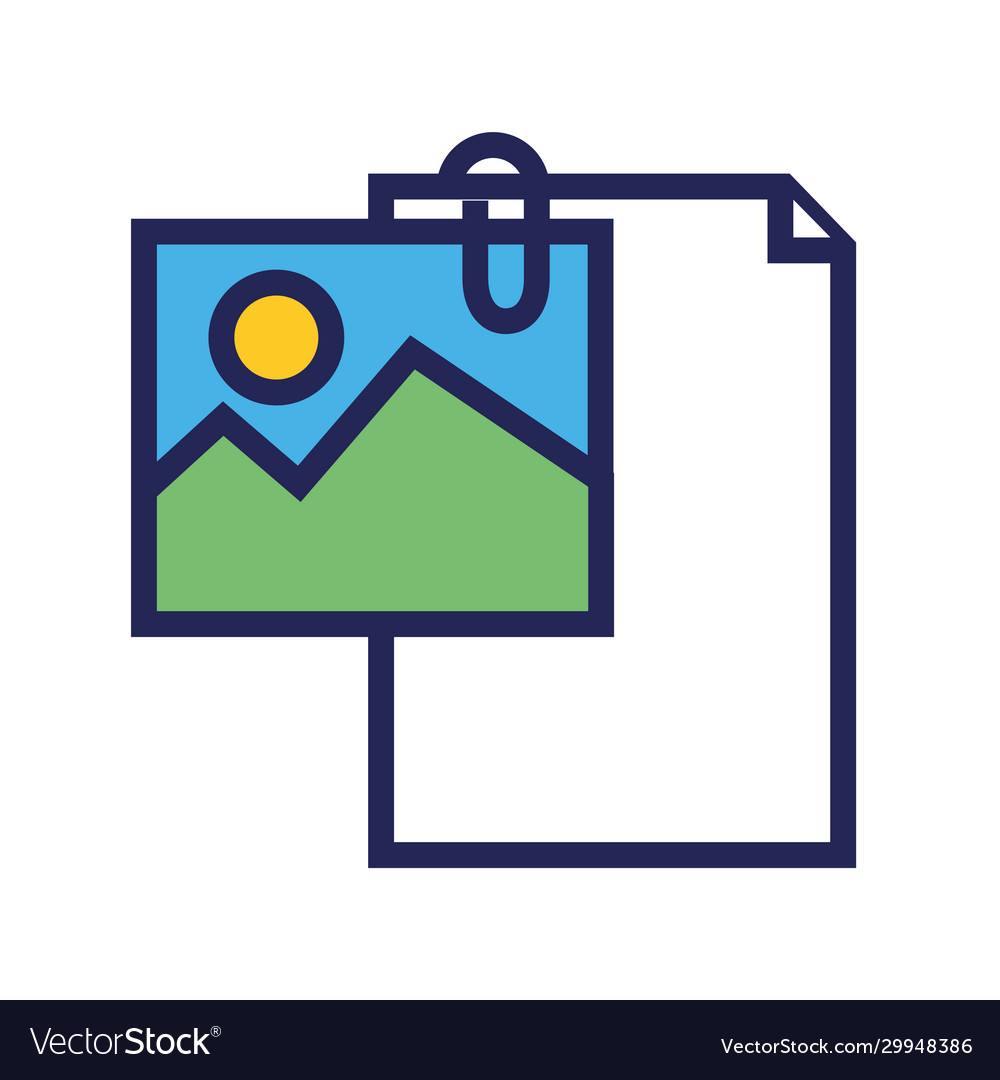 Document file paper with picture line and fill