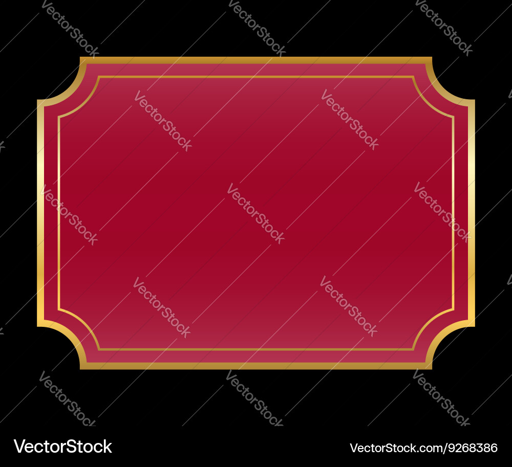 Gold frame beautiful simple golden black vinous Vector Image