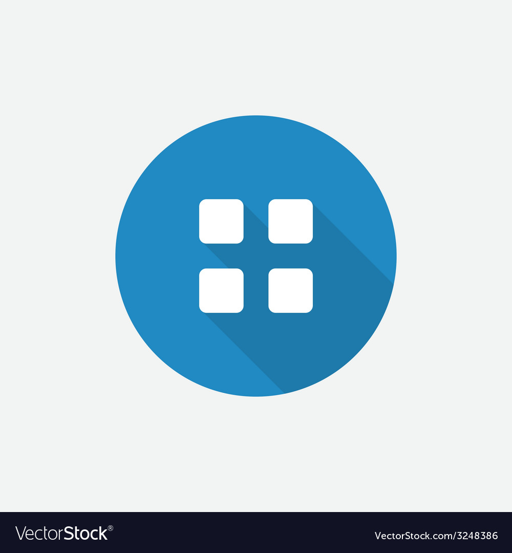 List flat blue simple icon with long shadow Vector Image