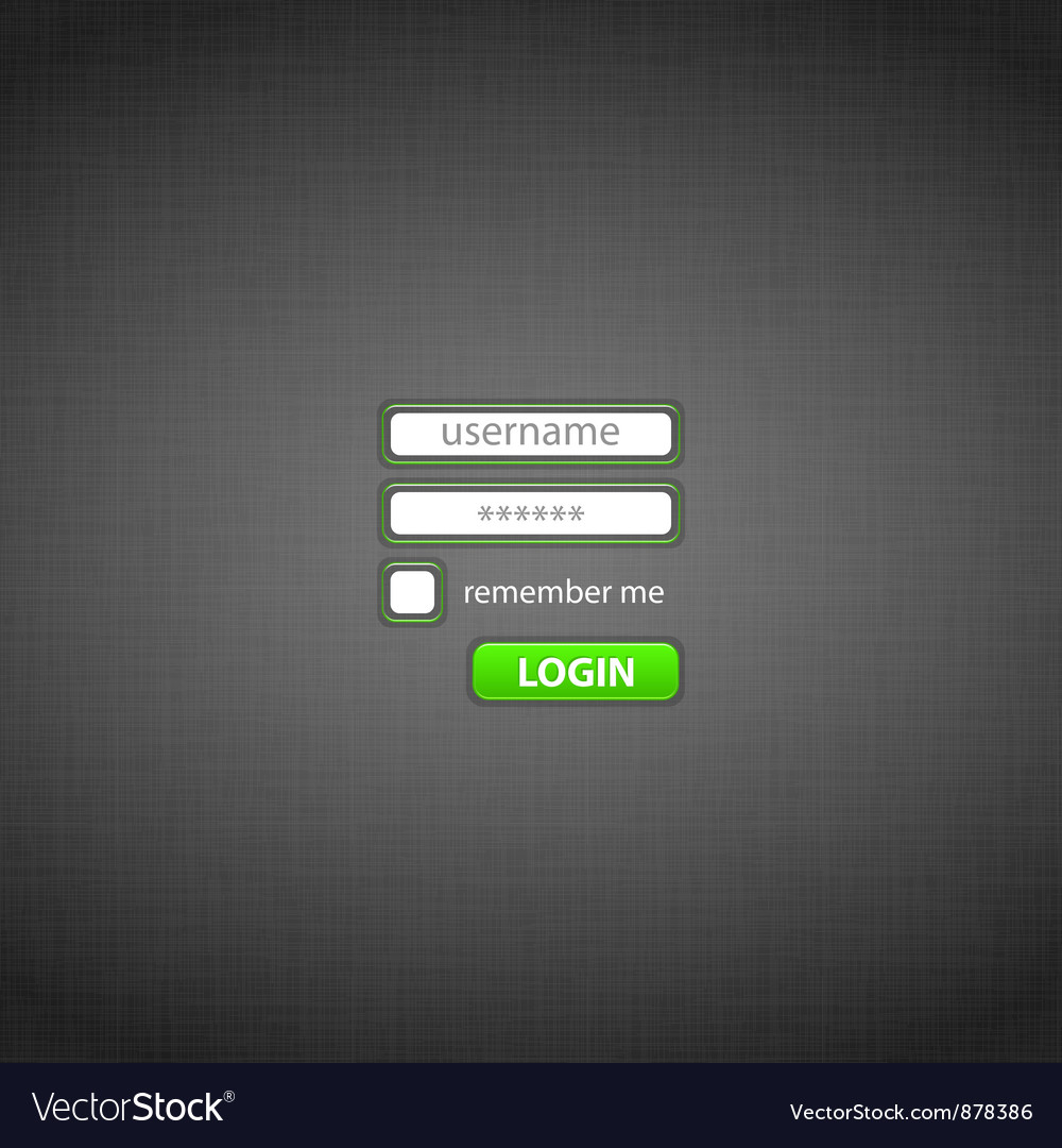 Login form on the website