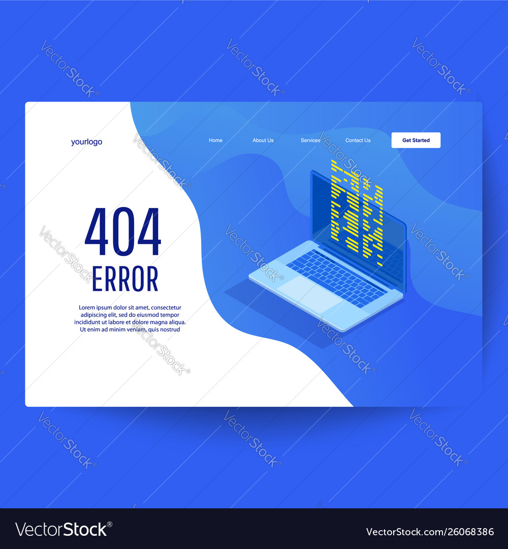 Maintenance error landing page template file vector image Maintenance error landing page template file