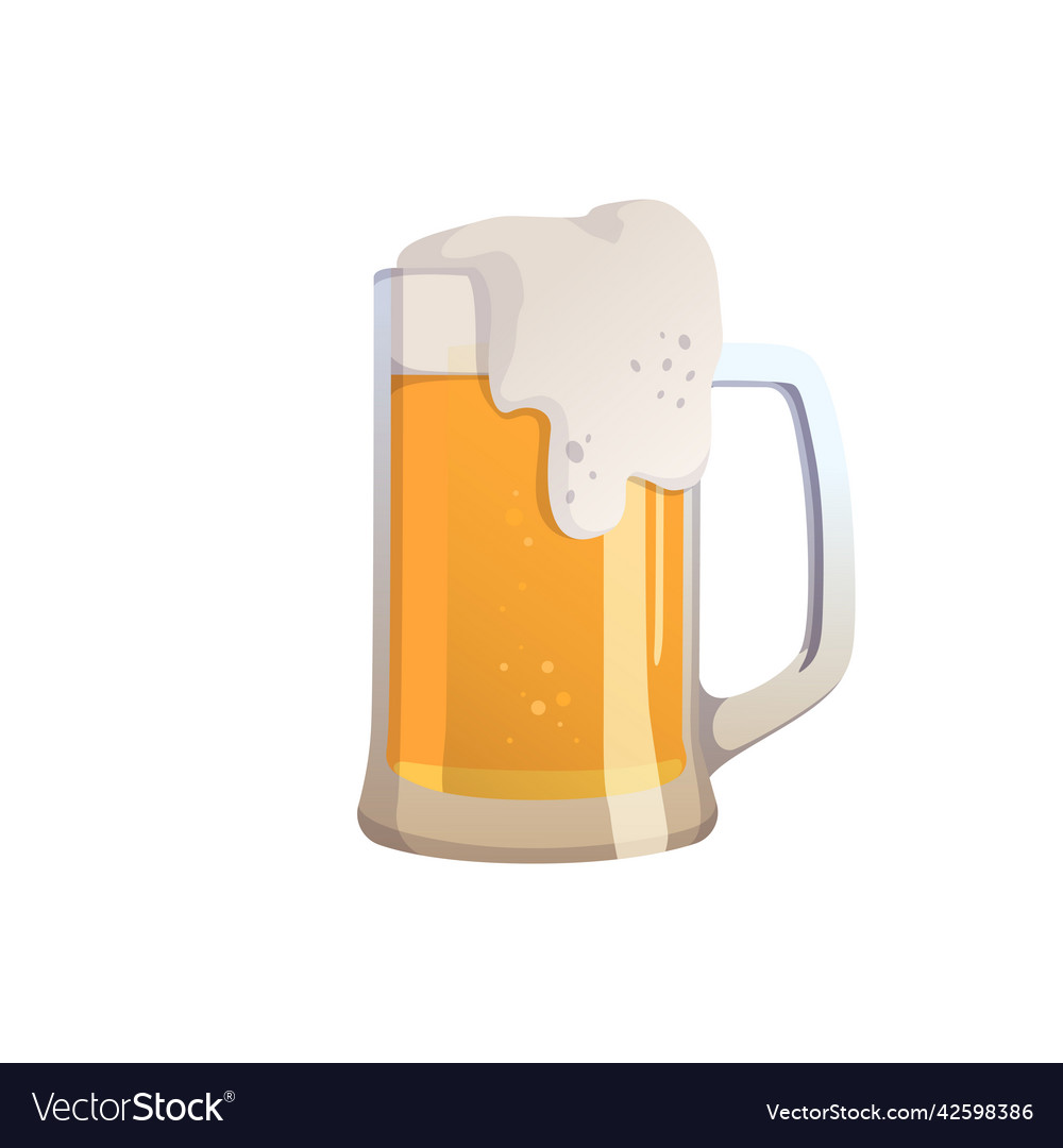 Mug of fresh beer isolated on white background