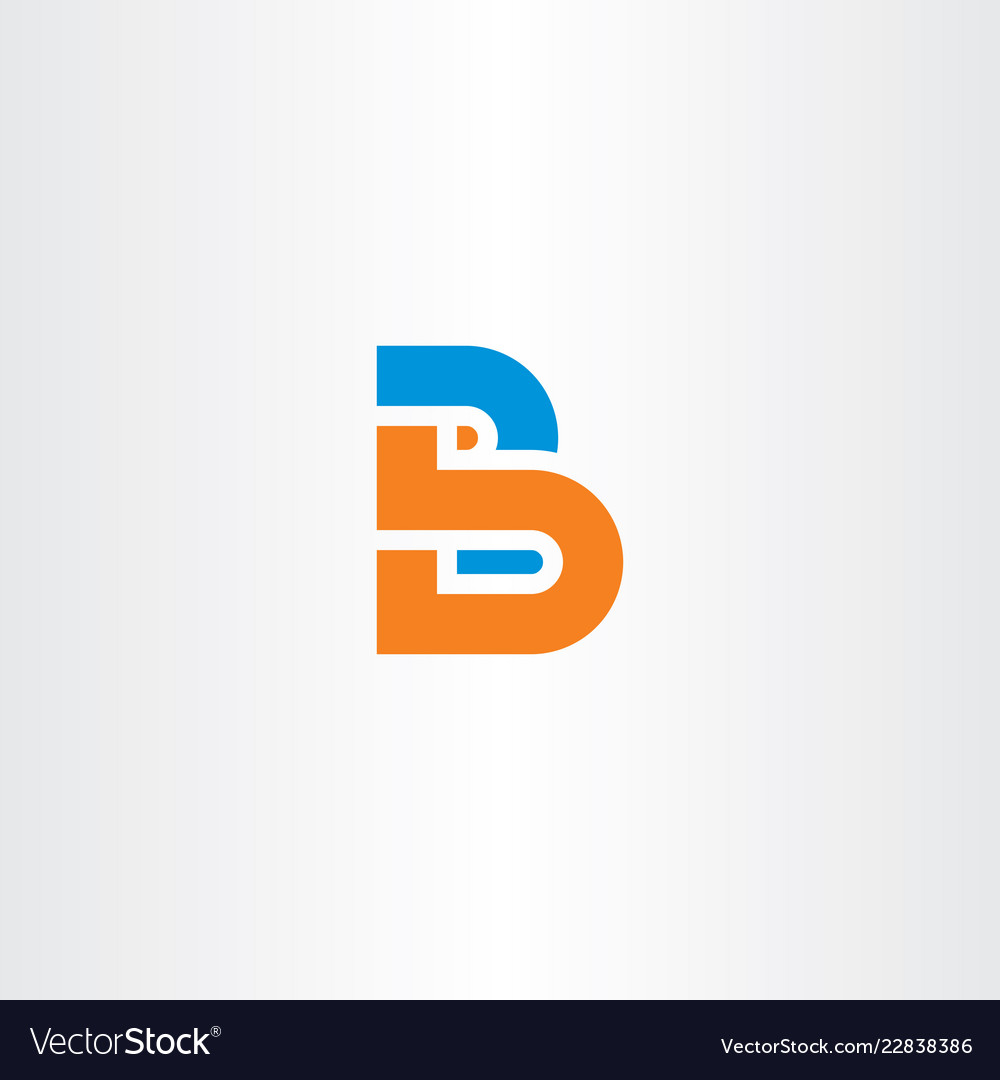 Orange blue b letter logotype icon symbol Vector Image