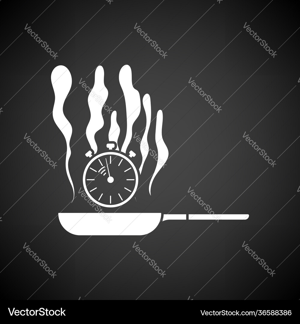 Pan with stopwatch icon Royalty Free Vector Image