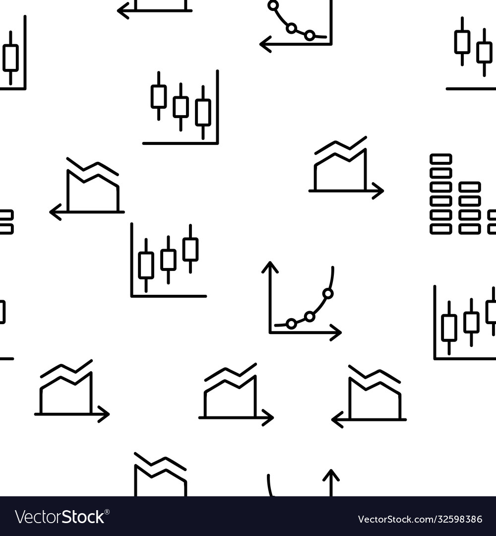 Progress grow graphs seamless pattern vector image Progress grow graphs seamless pattern