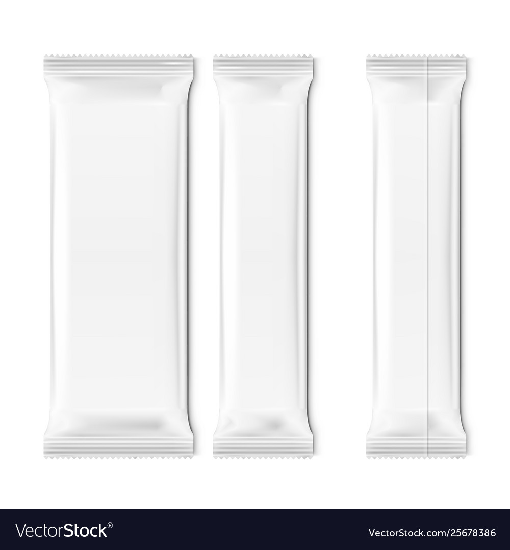 Realistic blank template packages for snack Vector Image