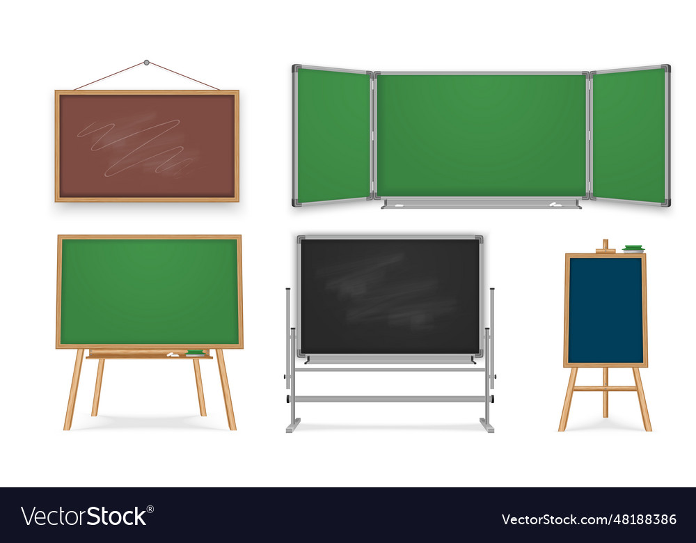School blackboards realistic set Royalty Free Vector Image