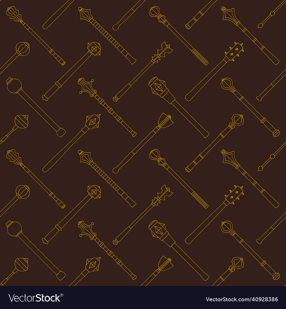 Seamless pattern with ancient battle maces