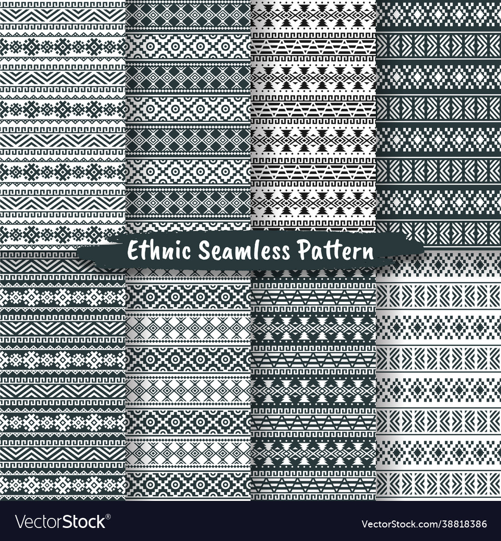 Set ethnic seamless pattern in native style