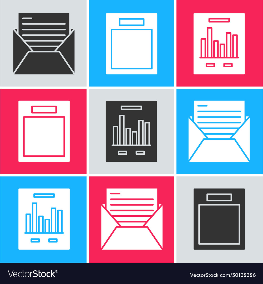 Set mail and e-mail empty form document vector image Set mail and e-mail empty form document