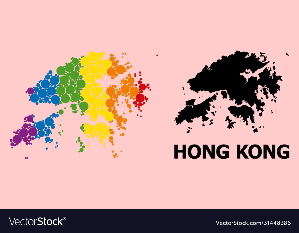 Spectrum pattern map hong kong for lgbt vector image Spectrum pattern map hong kong for lgbt