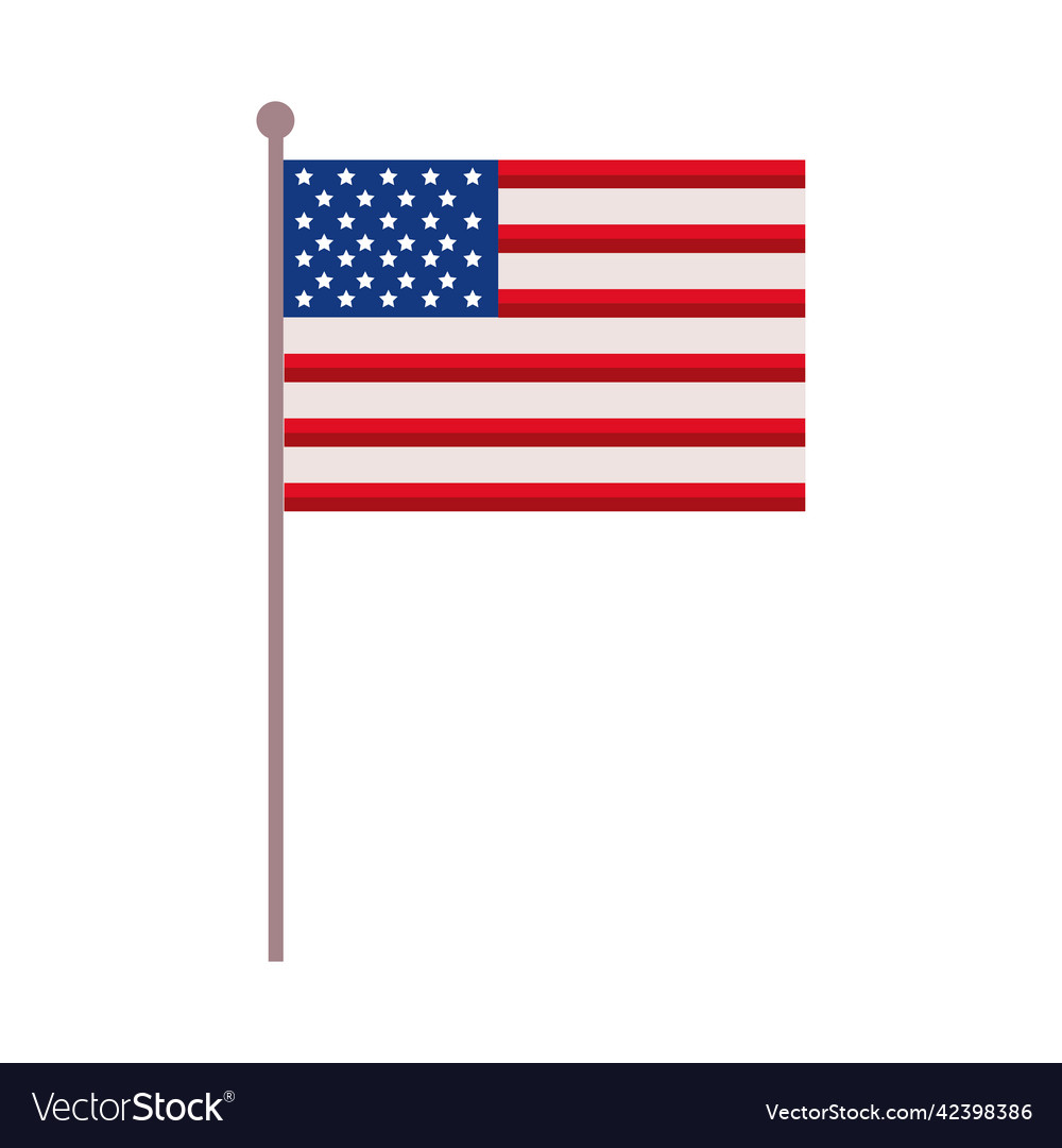 Usa Flag In Pole Royalty Free Vector Image - Vectorstock