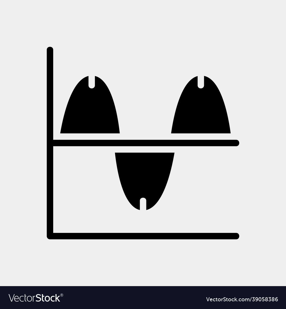 Wave chart icon in solid style for any projects vector image Wave chart icon in solid style for any projects