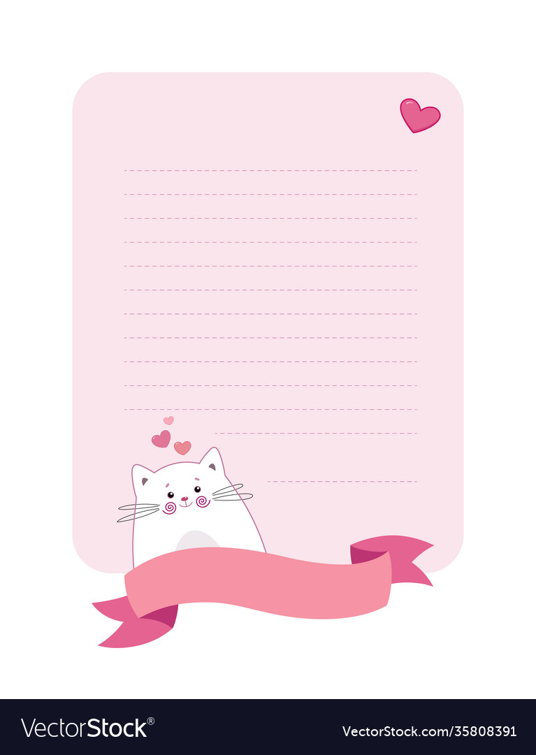 A love letter rectangle shape template