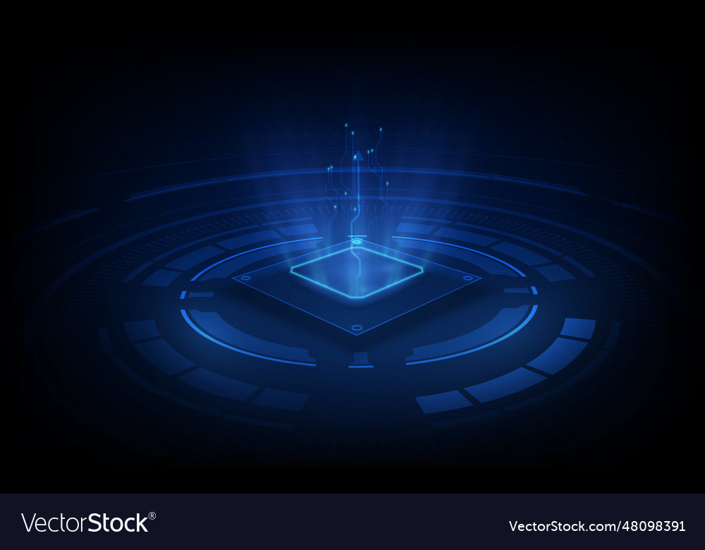 Abstract Technology Chip Processor Background Vector Image