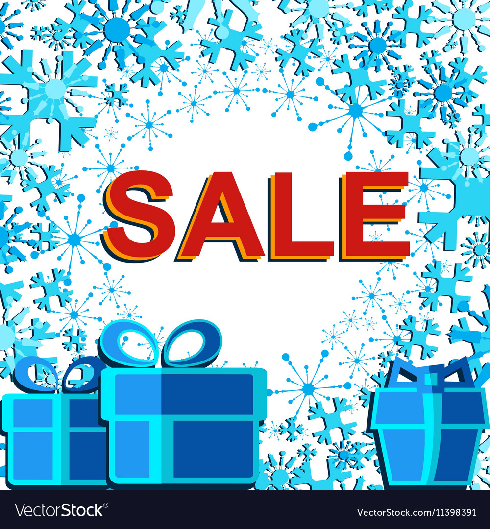 Big winter sale poster with text advertising