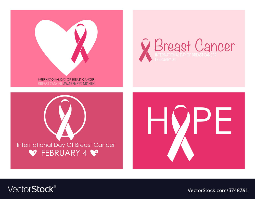 Breast cancer awareness cards design