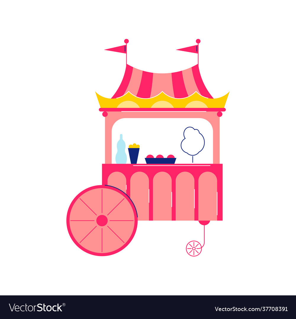 Cotton Candy Stall Composition Royalty Free Vector Image