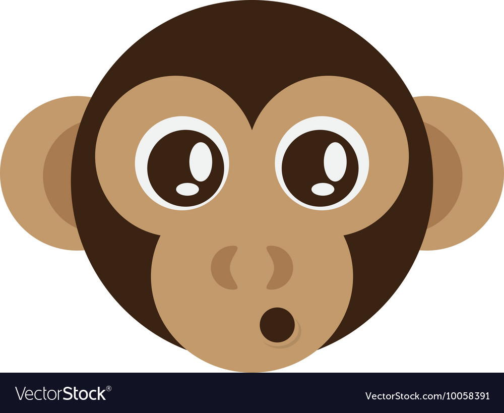 Cute monkey cartoon icon Royalty Free Vector Image