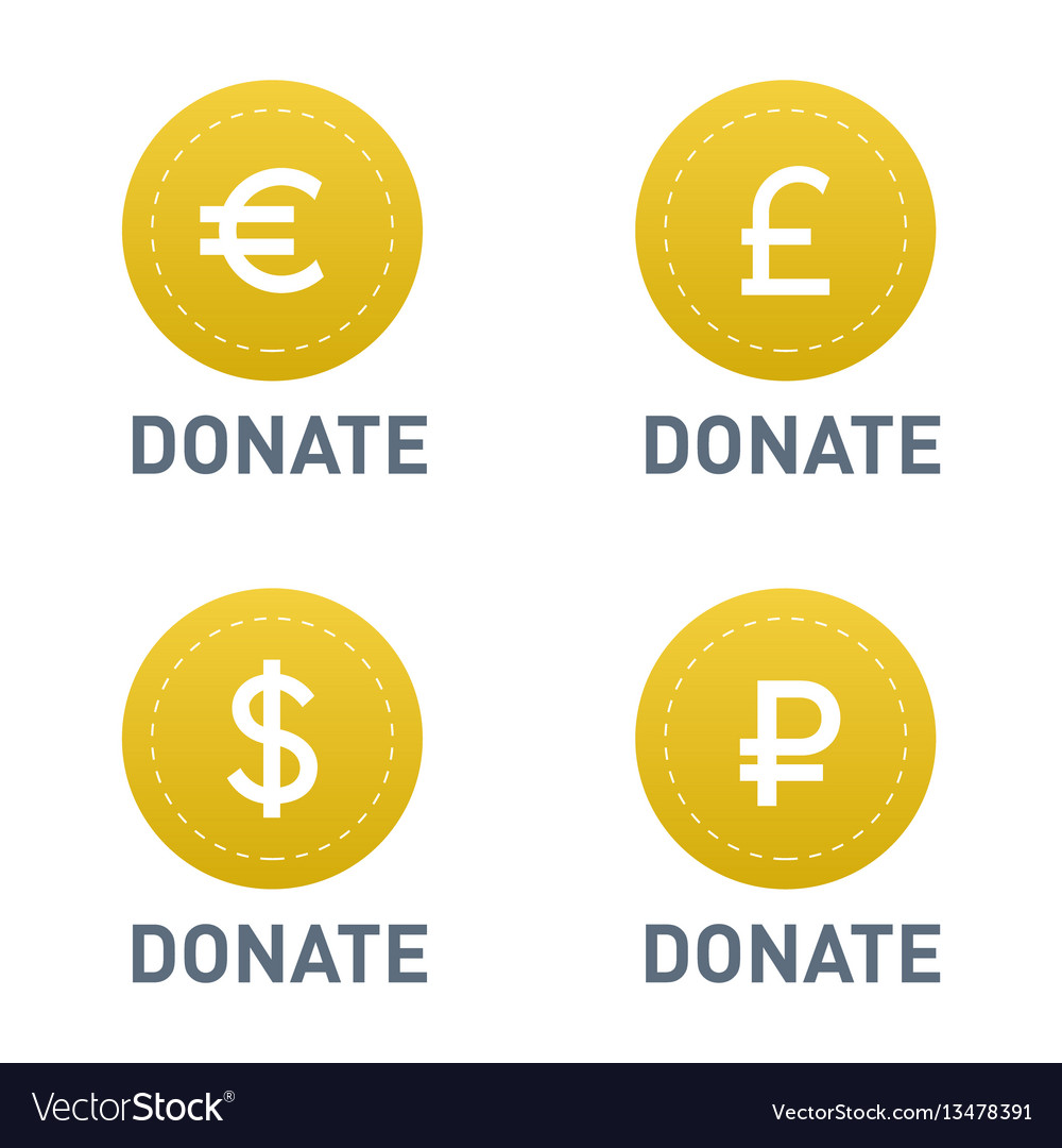 Donate buttons set help icon Vector Image Donate buttons set help icon