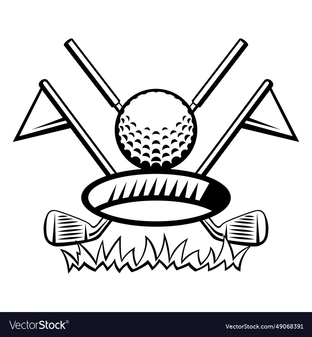 Emblem with golf symbols sport club label Vector Image