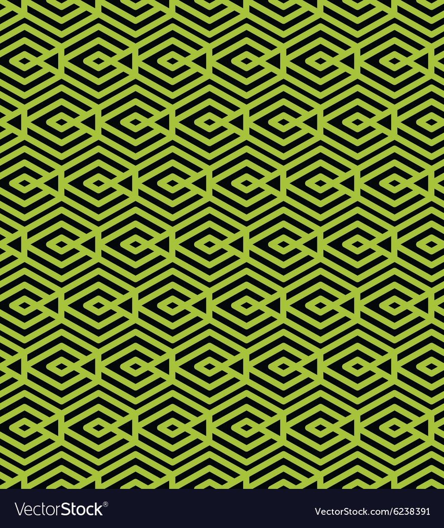 Green abstract seamless pattern with interweave